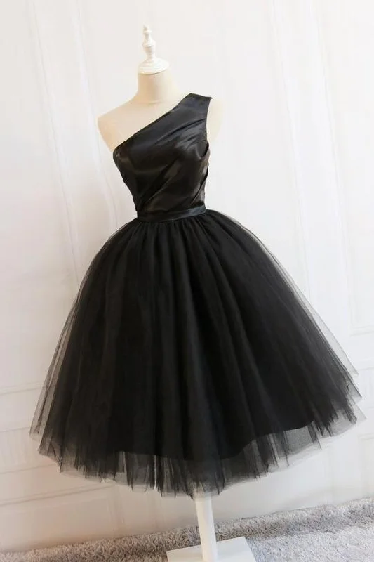 Score Big Savings Today!Simple Black One Shoulder A Line Homecoming Dresses Short Dresses cg1681