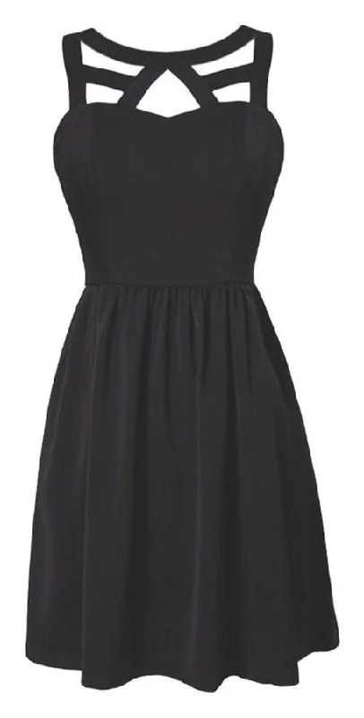 Lowest Prices Guaranteed!Simple Black Short Homecoming Dress, Sleeveless Formal Dress with Open Back Sexy Evening Dress cg2380