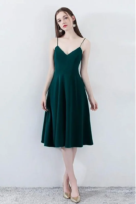 Today Only – Don’t Miss It!Simple Chic Dark Green Homecoming Dress V-neck With Straps cg2154