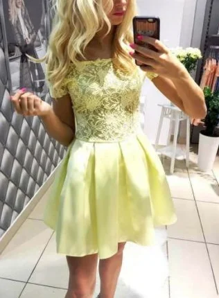 Get It Before It’s Gone!simple short homecoming dress with pleats,satin gowns cg2152