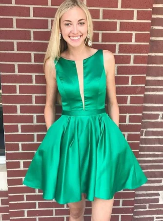 Hurry, Sale Ends Soon!Simple Sleeveless Backless Homecoming Dresses,A Line Cocktail Dresses  cg1945