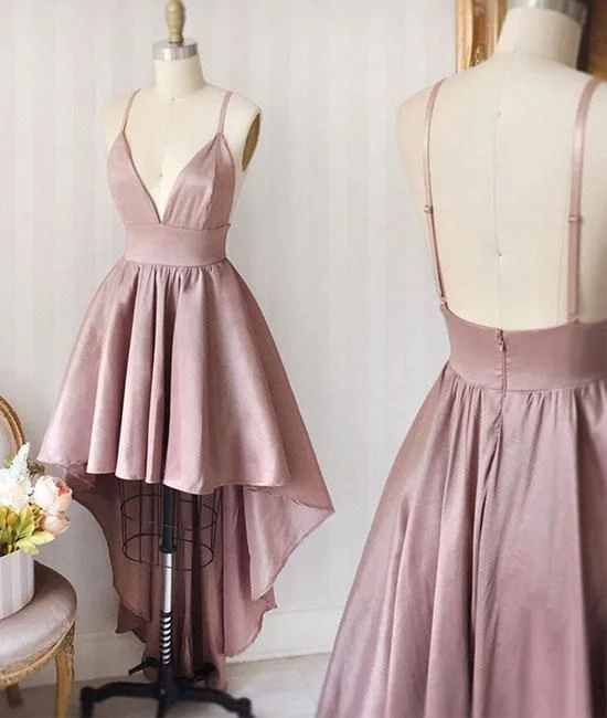 Flash Sale – Act Fast!Simple v neck high low dress homecoming dress  cg1971