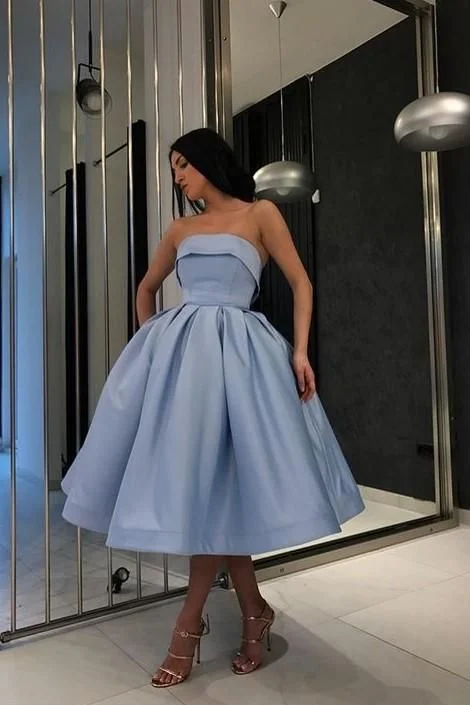 Act Fast – Limited Time Savings!Strapless Blue Short Ball Gown homecoming Wear Dresses cg1862