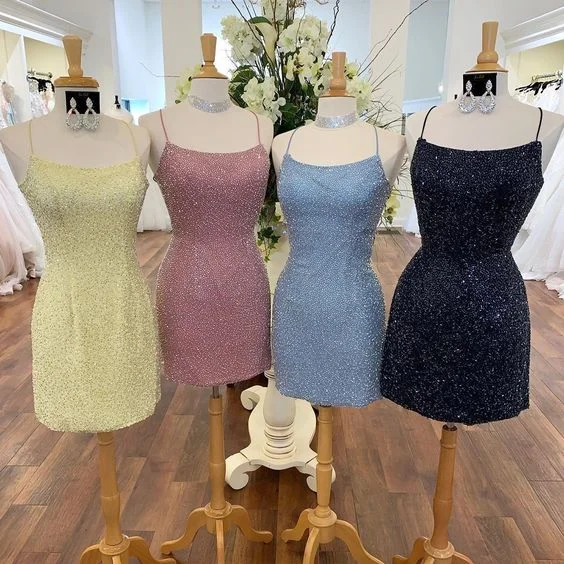 Save Up to 50% Off!Straps Tight Short Homecoming Dresses Cocktail Dresses cg2374