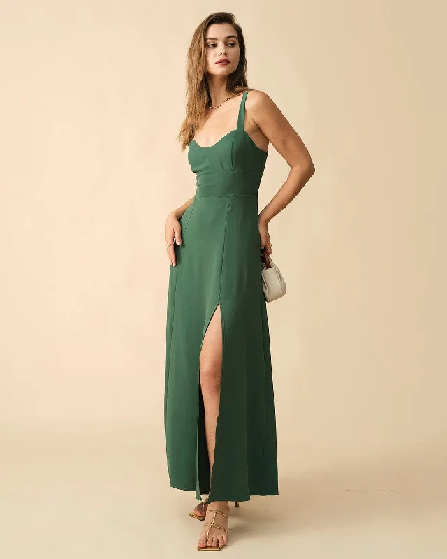 Time to Snag a Bargain!The Solid Color Side Slit Maxi Dress