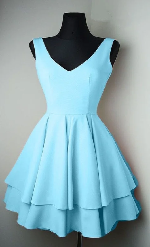 Hurry! While Supplies Last!Two Layers Lovely Homecoming Dresses,Blue Graduation Dresses cg2205