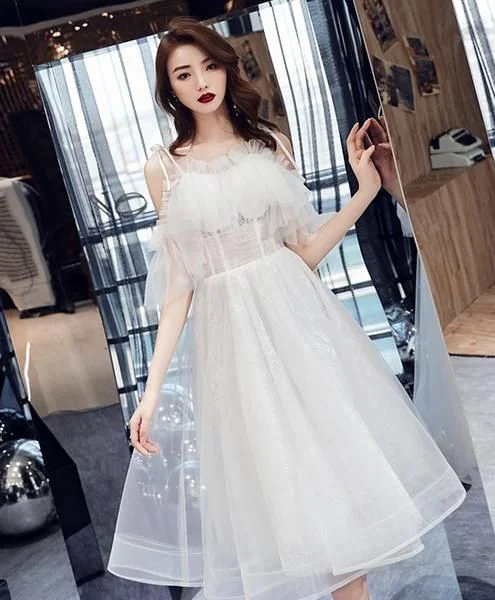 Flash Deals – Act Quickly!White tulle short dress, white tulle homecoming dress cg2116