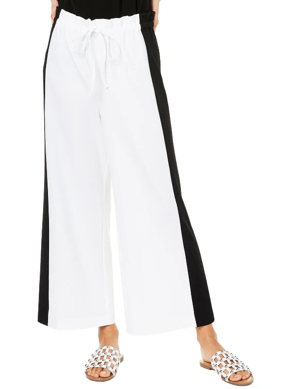 The Best Deals Won’t Wait!Womens Paperbag Colorblock Wide Leg Pants