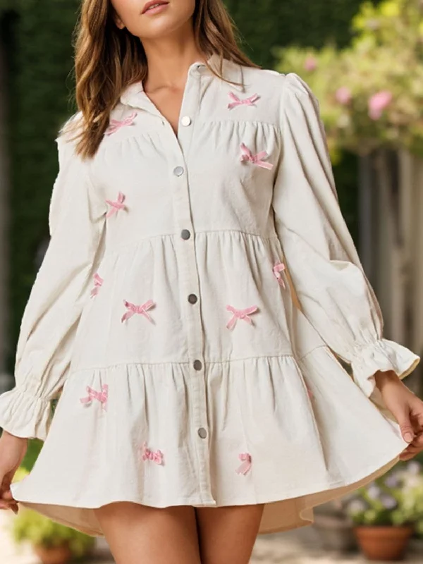 Bigger Savings, Better Shopping!Ruffled mini dress with flounce sleeves