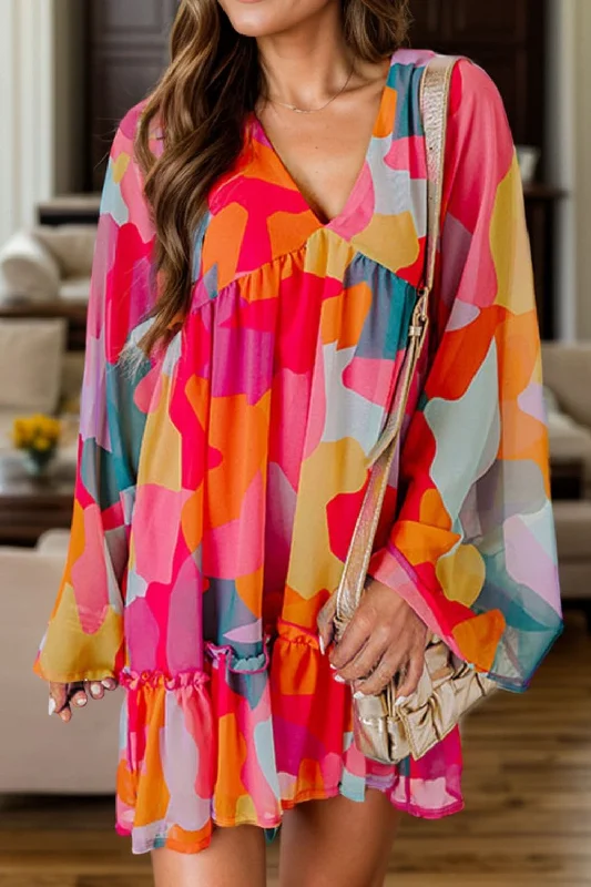 Flash Deals – Act Quickly!Chic color block v-neck dress