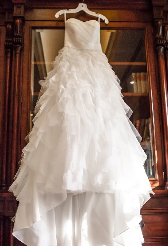 Shop Today, Save Tomorrow!David's Bridal Strapless Dot Tulle Ball Gown with Ruffle Skirt