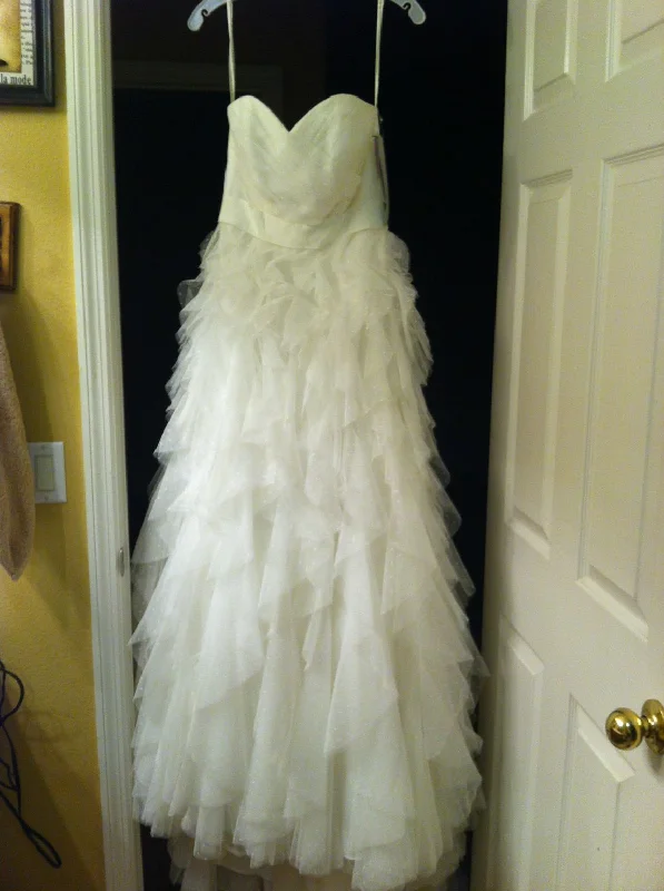 Best Price of the Season!David's Bridal Strapless Dot Tulle Ball Gown with Ruffle Skirt