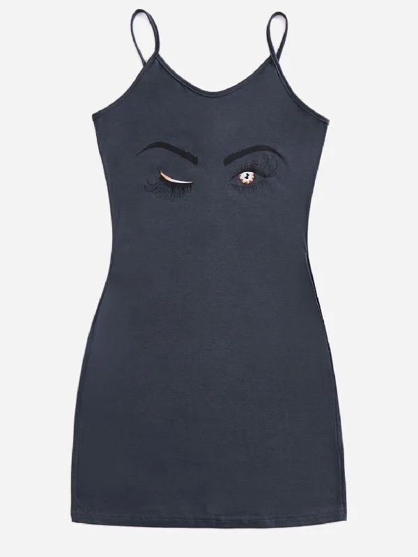 Shop Today, Save Tomorrow!Sheer scoop neck mini dress