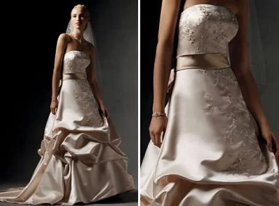 Your Wallet Will Thank You!Oleg Cassini Champagne Strapless