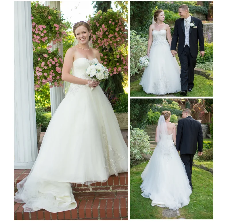 Bigger Savings, Better Shopping!Oleg Cassini  Tulle Ball Gown with Lace Appliques / CKP421