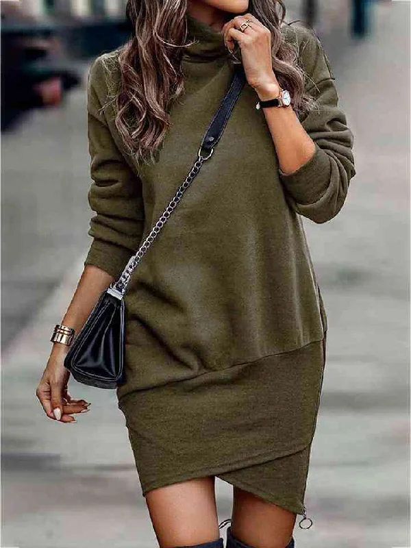 Bigger Savings, Better Shopping!Round Neck Long Sleeve Mini Dress