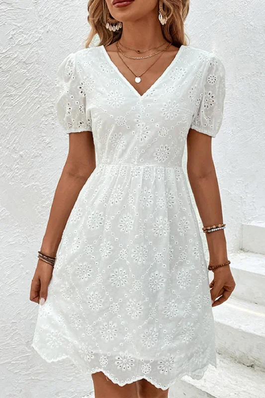 Flash Deals – Act Quickly!Tied V-Neck Short Sleeve Mini Dress