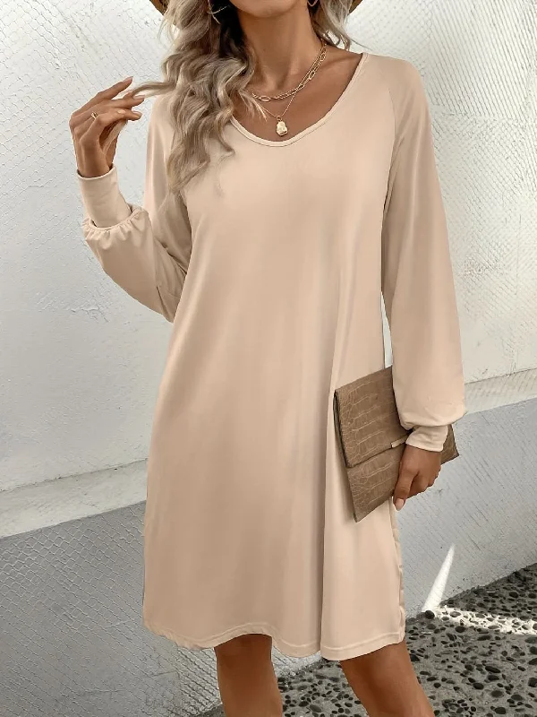 Buy One, Get One Free!Chic v-neck dress with sleeves