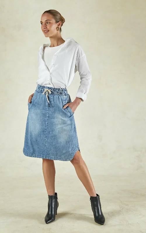 One Day Only – Huge Savings!Cecil Sunbleached Denim Skirt