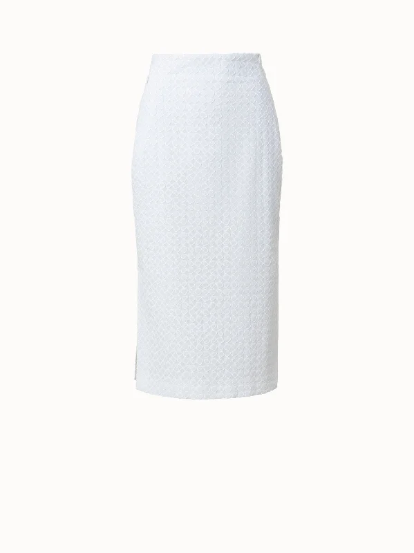 The Best Sale of the Year!Cotton Poplin Pencil Skirt with 3D Application