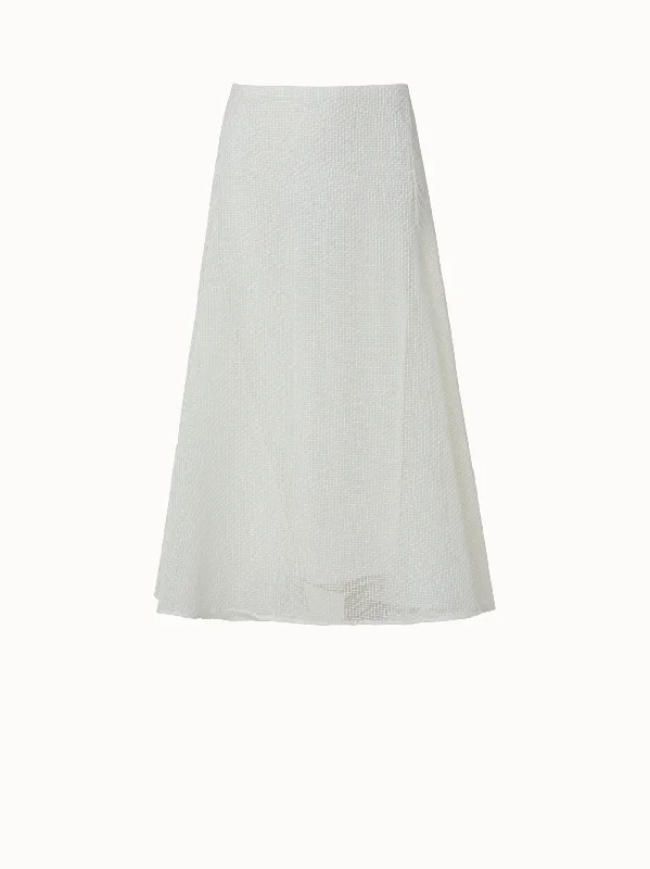 Massive Price Cuts!Cotton Techno Grid A-Line Midi Skirt