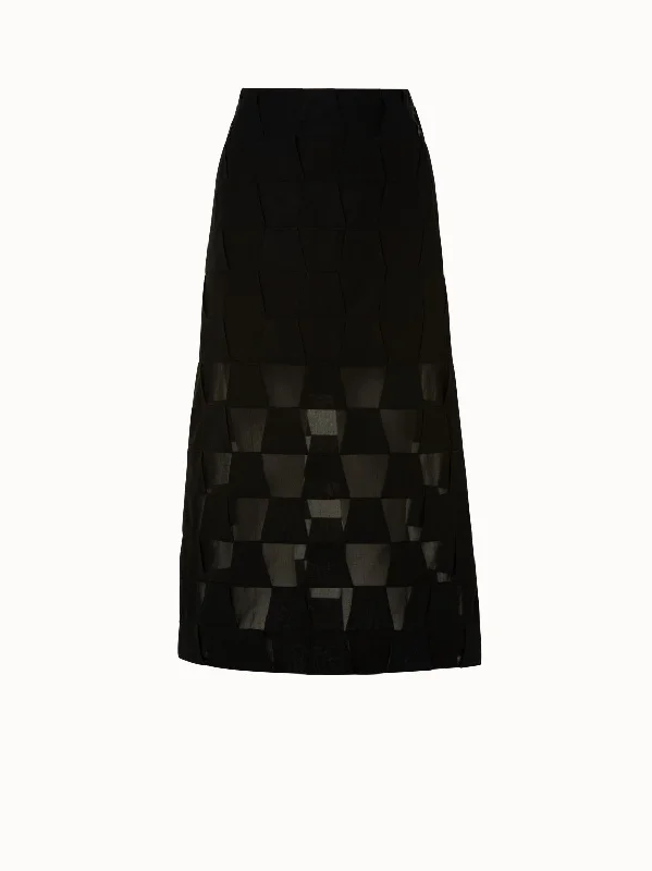 The Sale You’ve Been Waiting For!Cotton Voile Mirrored Trapezoid Long Skirt