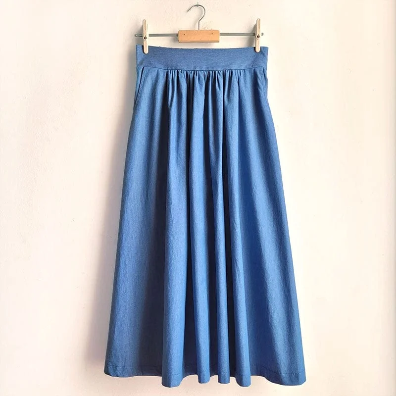 Limited Deals, Unlimited Savings!Dragstar Gathered Cotton Skirt - Light Blue