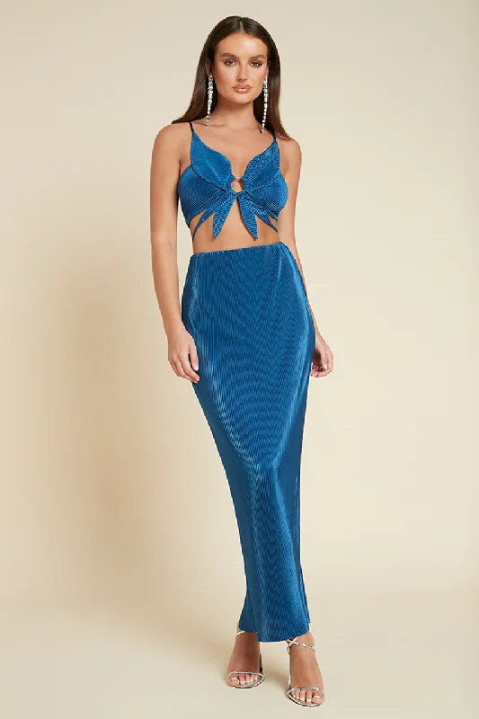 Find Your Perfect Deal Today!LENNY MAXI SKIRT - AZURE BLUE