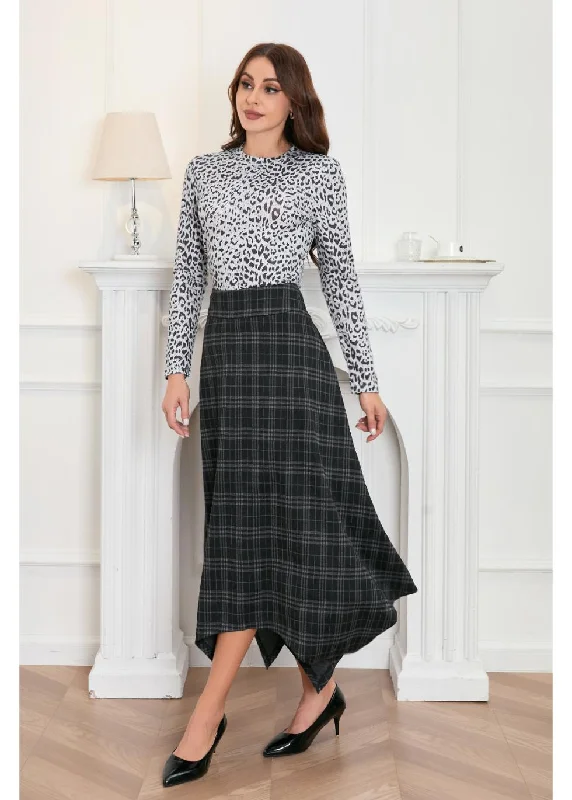 Shop Early, Save Big!Midnight Checkered Flare Skirt