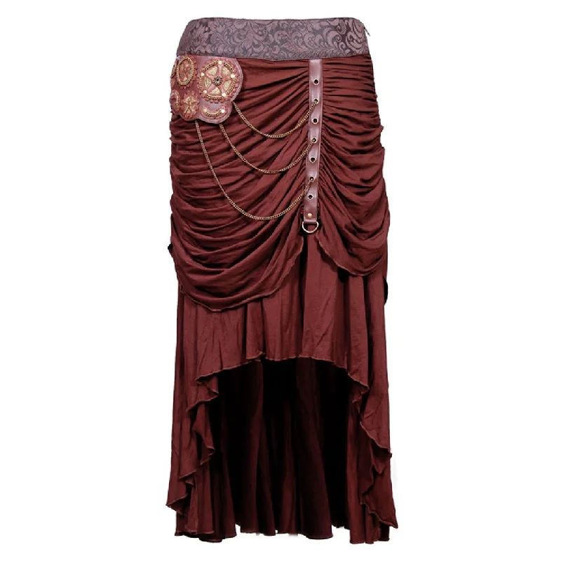 Your Discount is Waiting!Persis Cotton Lycra Knitted Steampunk Skirt