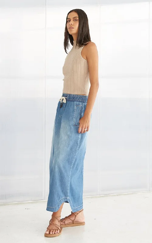 Your Wallet Will Thank You!Pia Long Denim Skirt