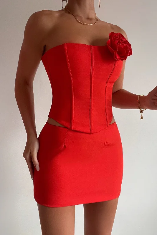 Save More When You Shop More!ROMY MINI SKIRT - RED