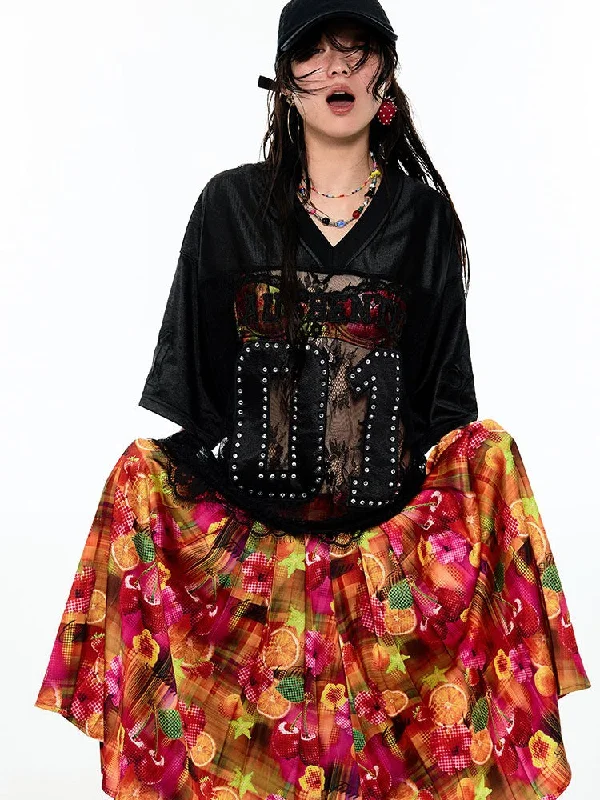 Your Shopping Spree Starts Here!Summer Fruit Dopamine Print Low Waist A-Line Skirt【s0000009152】