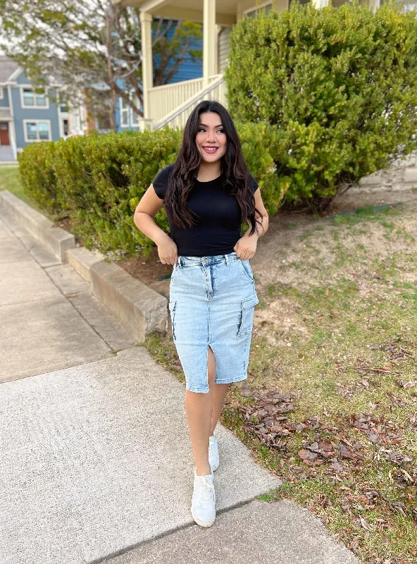 Don't Miss Out!Candace Cargo Denim Skirt