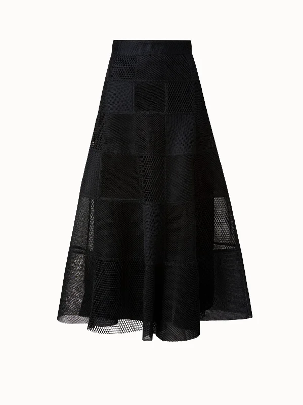 Score Big Savings Today!Techno Grid Patchwork Maxi Skirt