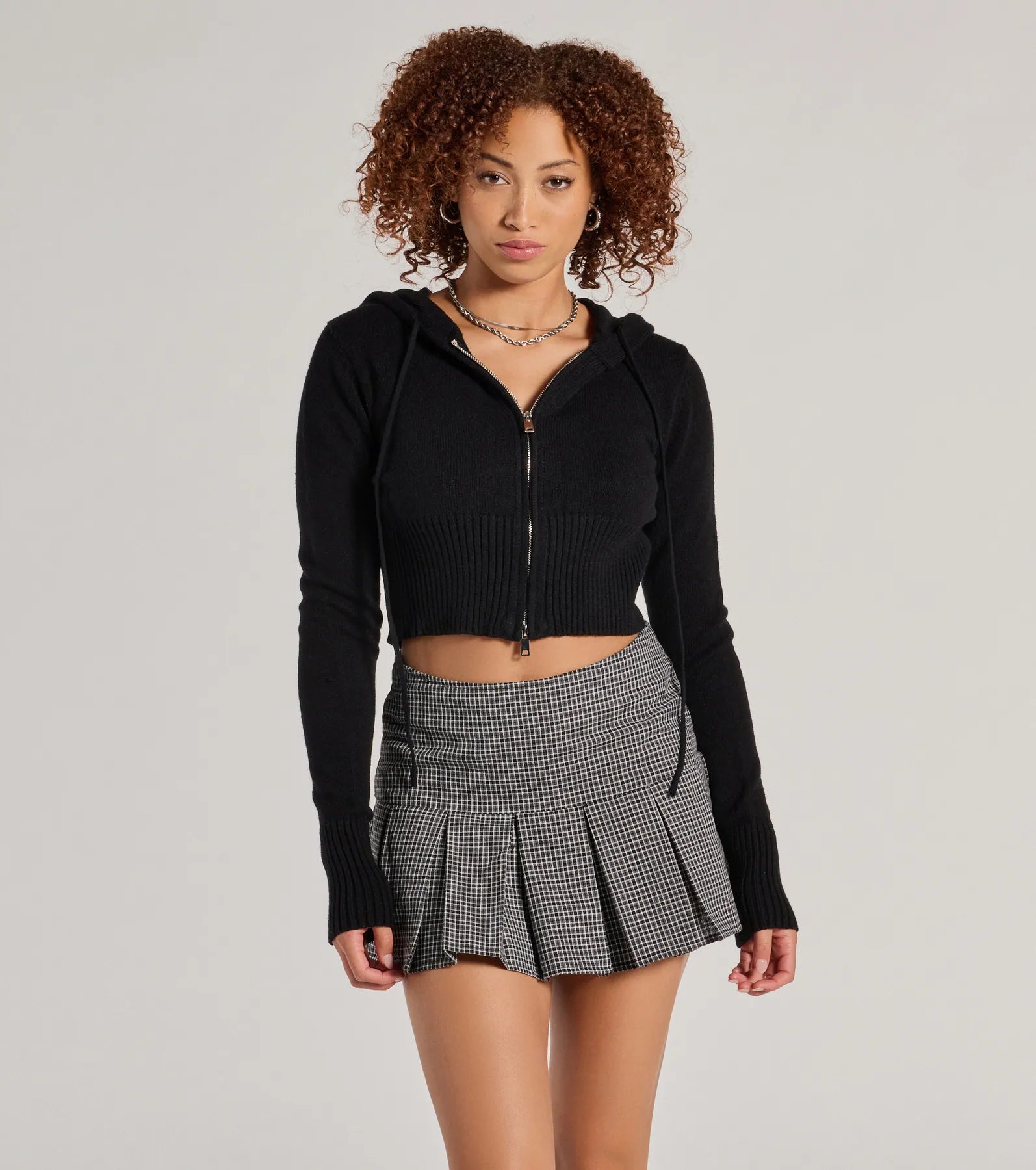 Your Exclusive Offer Awaits!Trend Factor Plaid Drop Waist Skater Skort