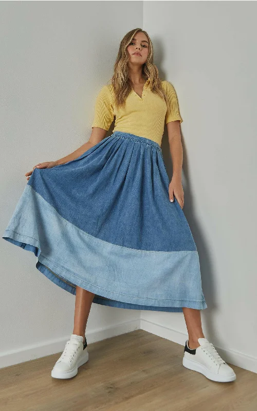 Exclusive Deals Just for You!Volley Pleated Denim Skirt