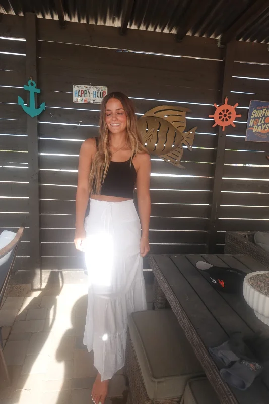 Your Wallet Will Thank You!White Maxi Skirt