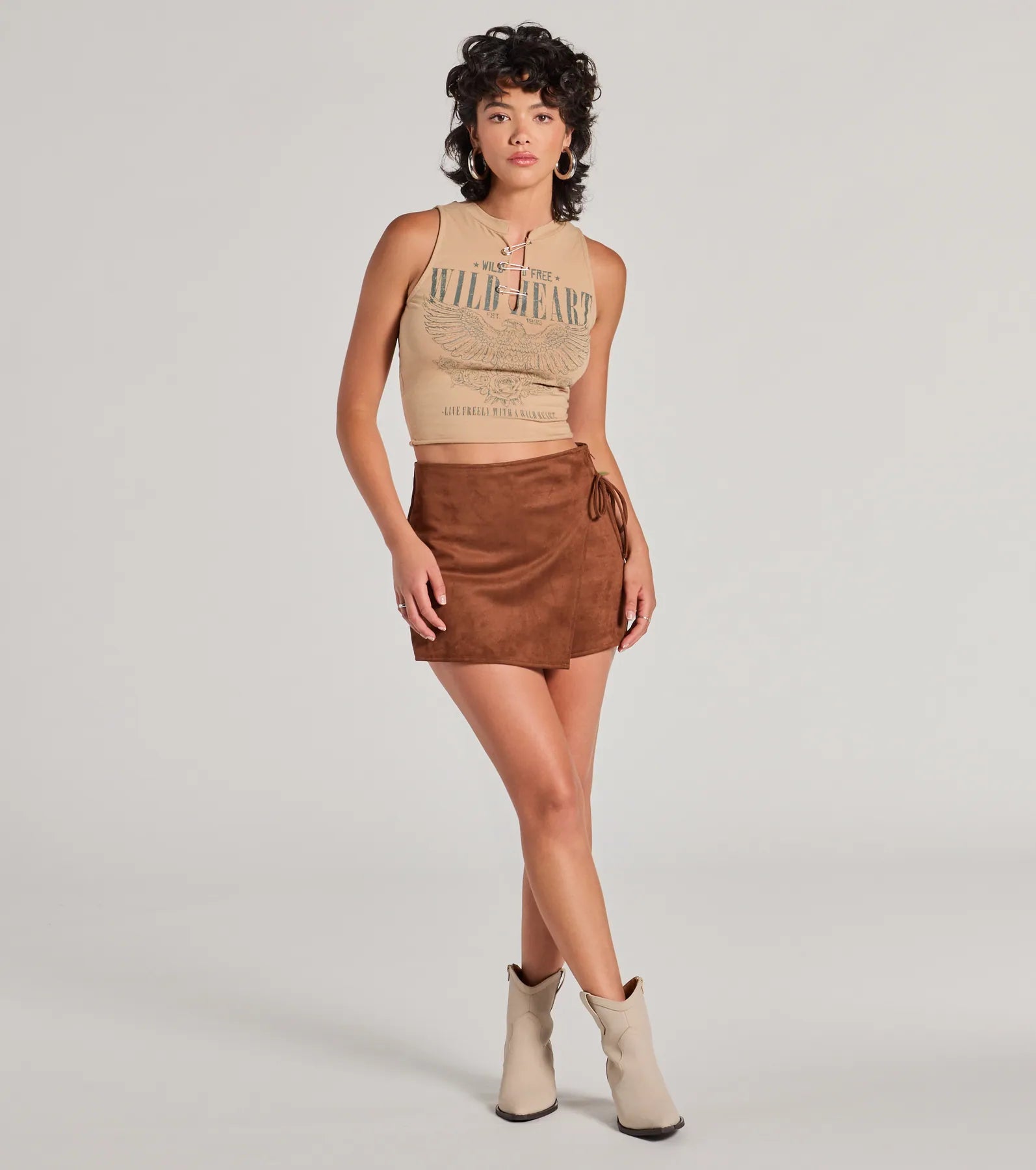 Get More, Spend Less – Shop Now!Wrap It Up High-Rise Faux Suede Mini Skort