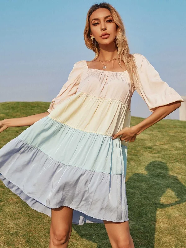 Shop More, Spend Less!KittenAlarm - One-shoulder Lantern Sleeve Dress