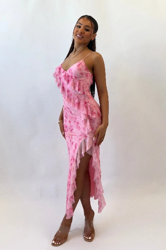 Special Offer – Act Fast!Abigail Midi Dress - Pink Florals