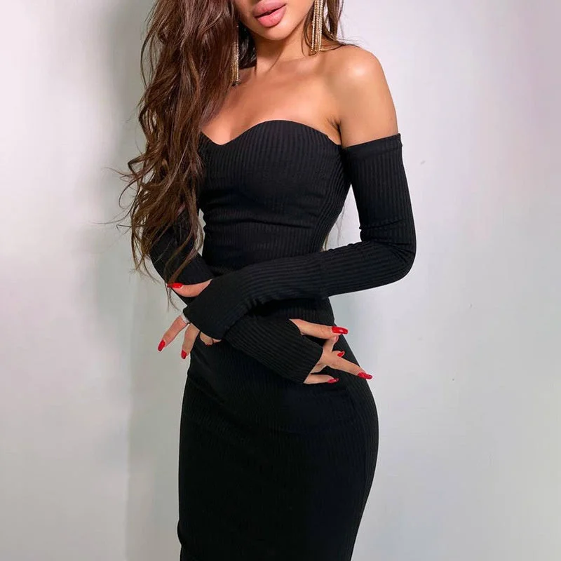 Your Wallet Will Thank You!Aimee Strapless Knitted Midi Dress