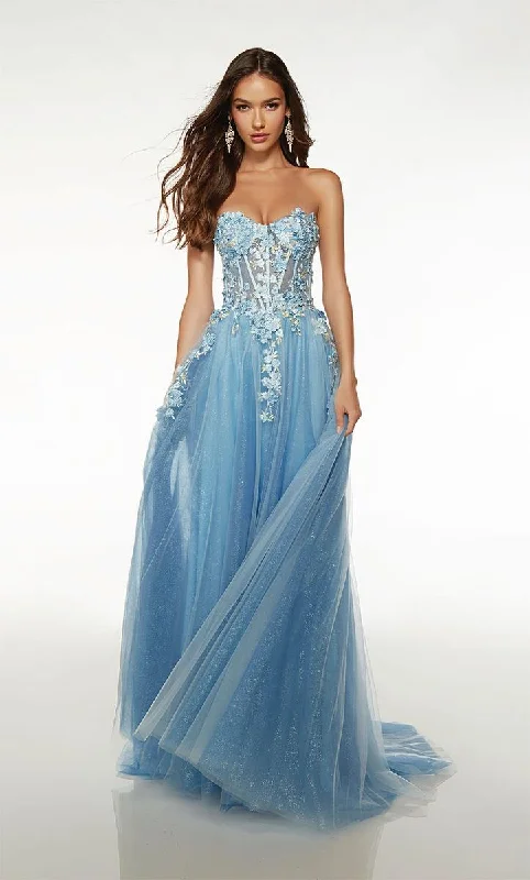 Hurry! While Supplies Last!Alyce 3D Floral A-Line Prom Dress 61634