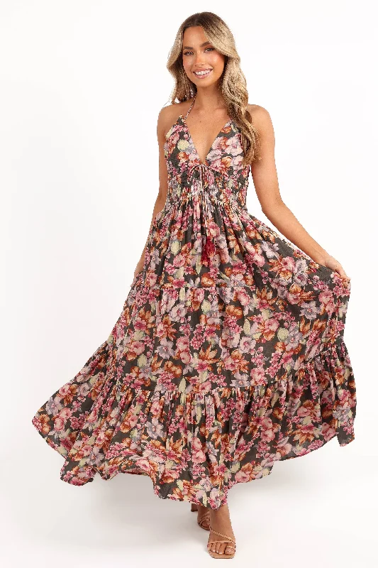 Your Wallet Will Thank You!Benson Maxi Dress - Dark Green/Multi