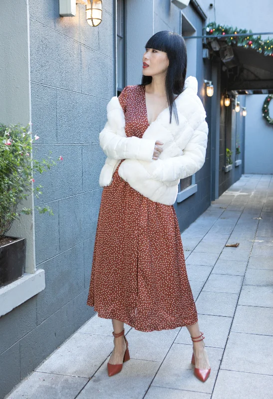 Limited Edition, Limited Price!Bronze Polka Dot Dress