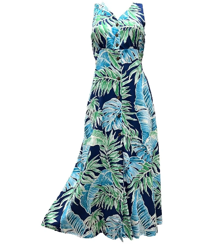 Amazing Prices You Can’t Resist!Cabana Palms Maxi Long Cocktail Hawaiian Dress