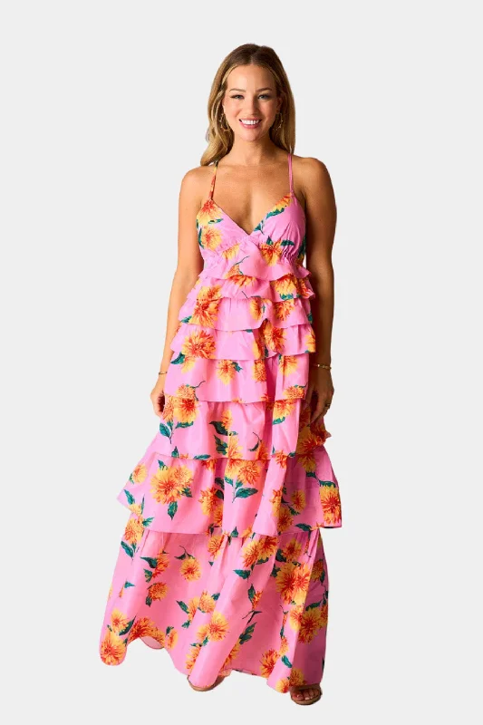 Huge Price Cuts Await!Callie Tiered Maxi Dress - Sunflower