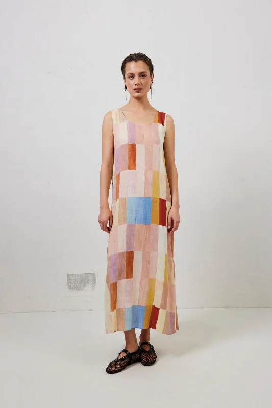 Hurry! While Supplies Last!Cate Smock Maxi Dress Patchwork
