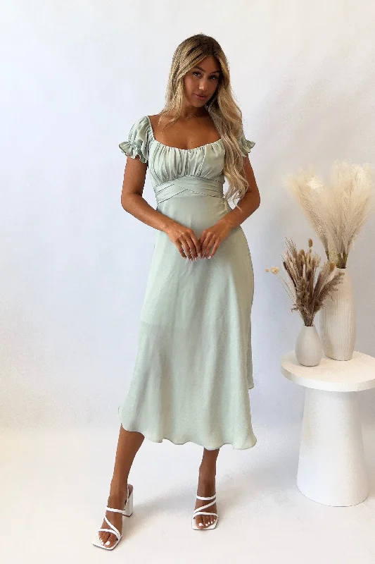 Steals and Deals Await!Ellison Midi Dress - Pistachio