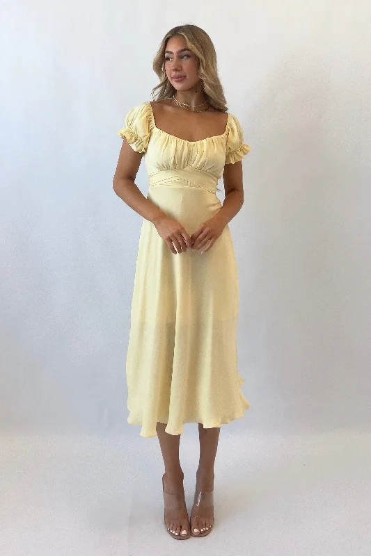 Hottest Discounts of the Year!Ellison Midi Dress - Yellow